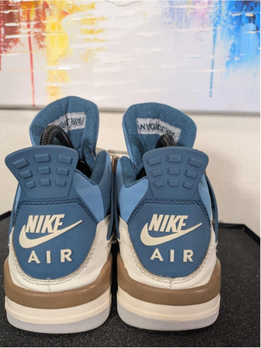 Nike Air Jordan 4 Shoes Womens Size 6.5 Blue Tan Colorblock Sneakers DH6927-111